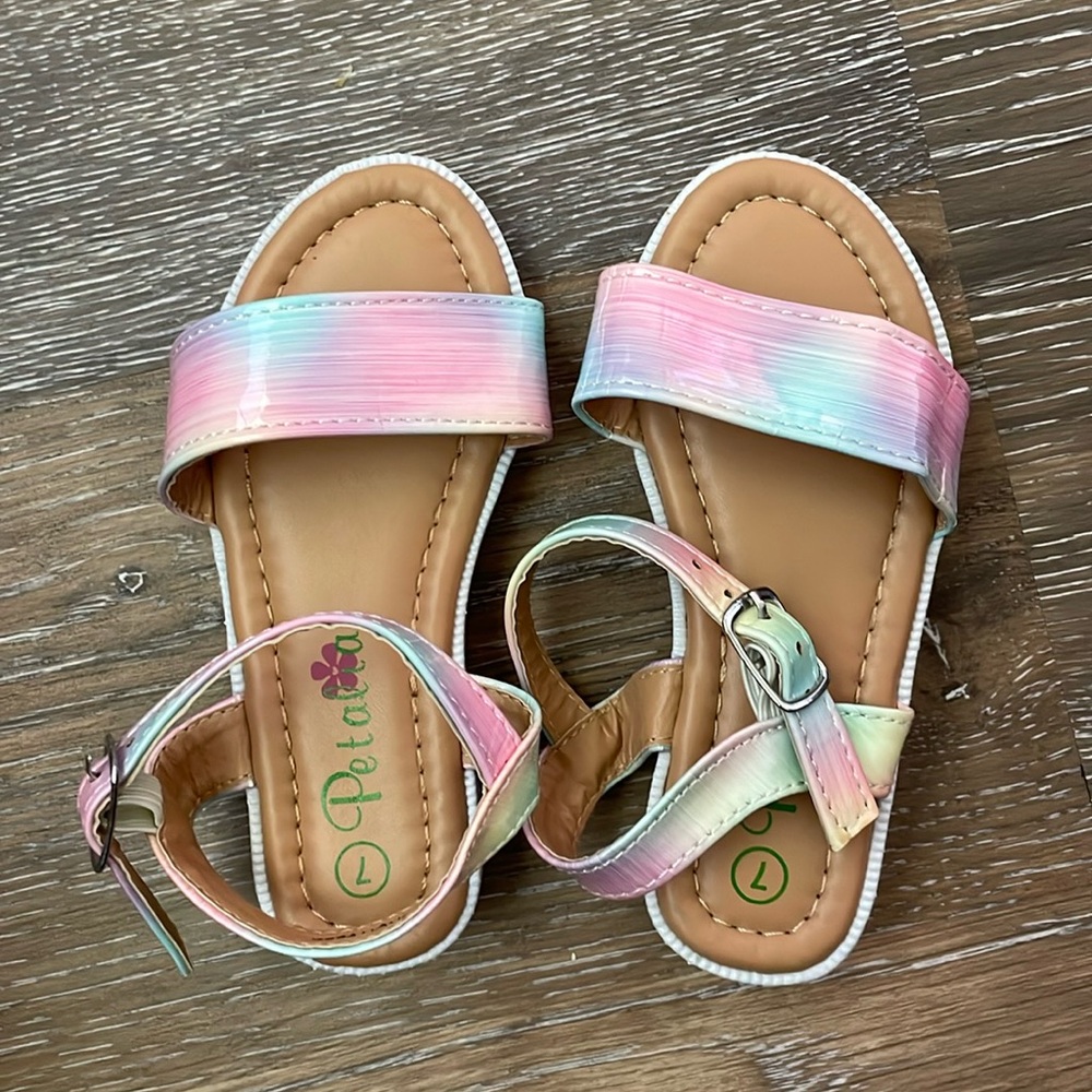 Toddler girl rainbow sandals